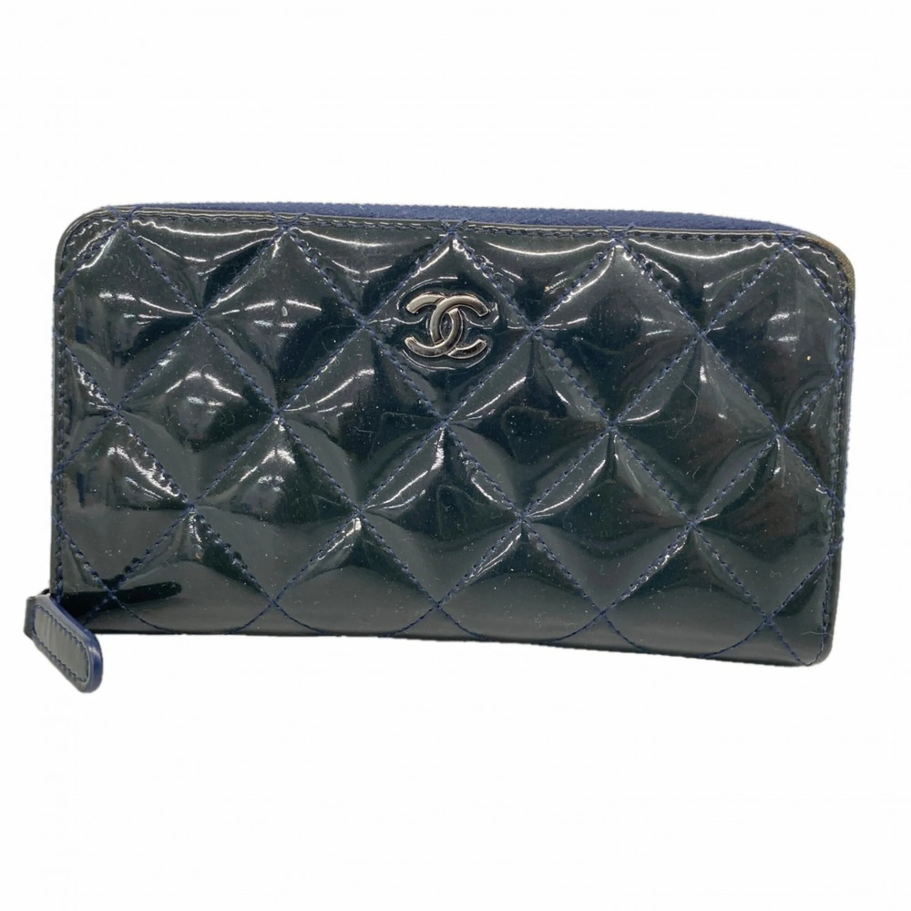 CHANEL Blue Leather Wallet